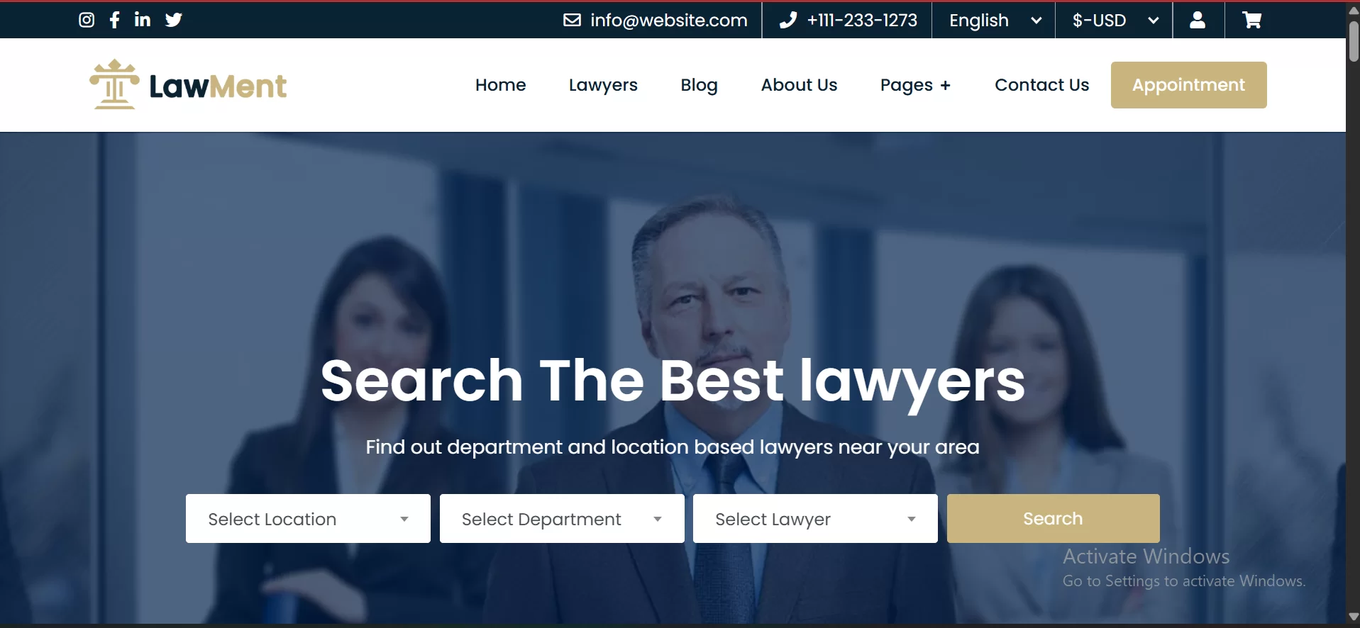 Lawment law website