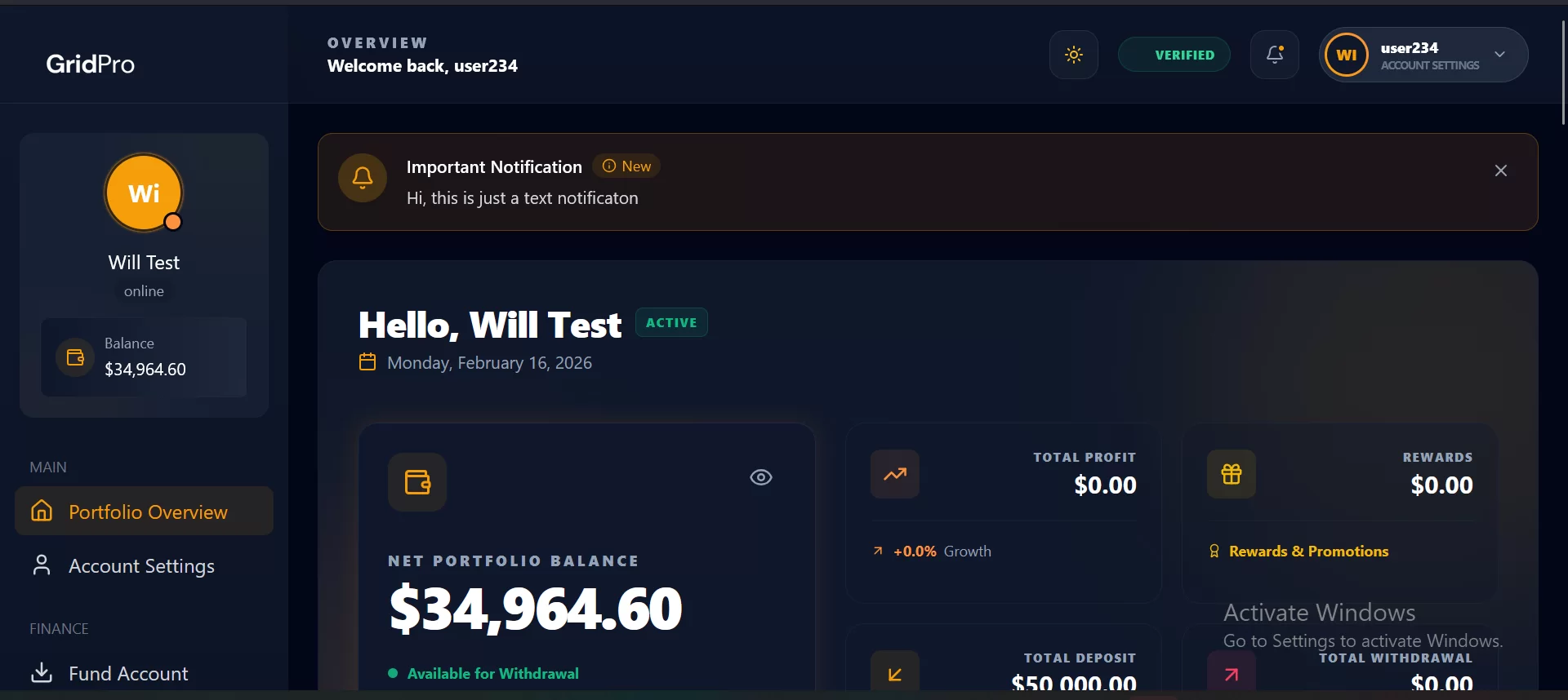 Gridpro Investment/Stock/Exchange/Copy/Bot Trading/Staking Platform