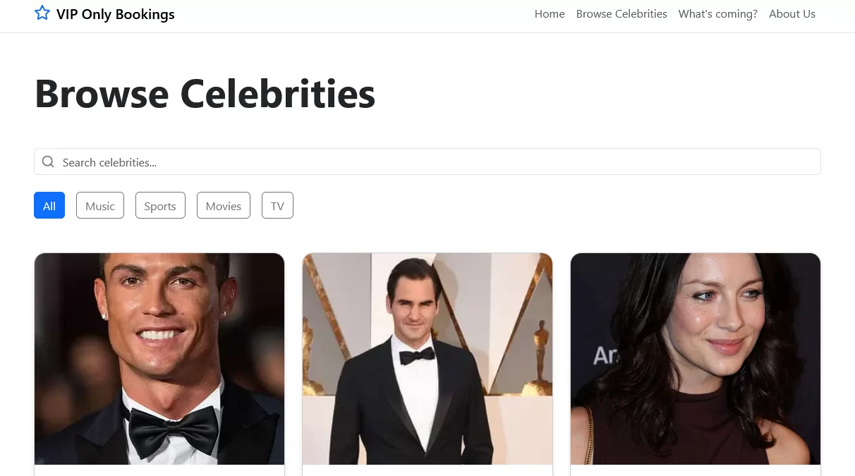 Vip Only Celebrity booking