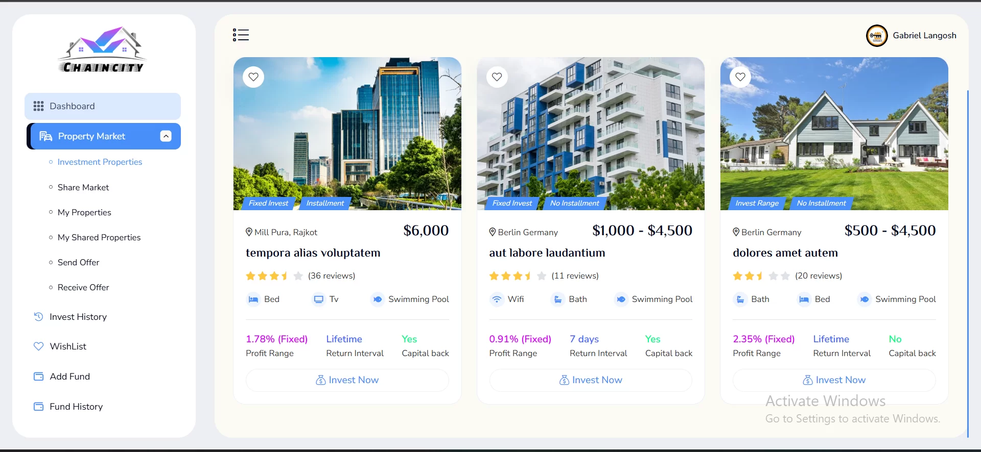 ChainCity - Real Estate Investment Platform